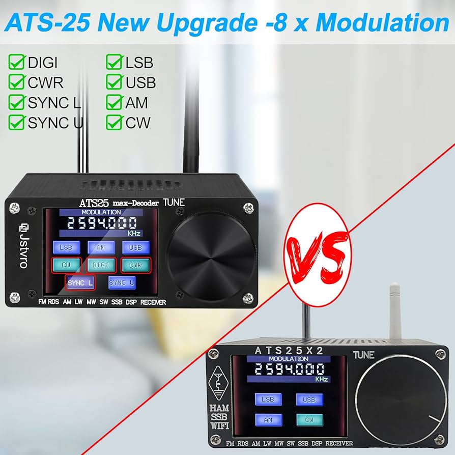 Amazon.co.jp: SI4732 ATS-25max-DECODERラジオレシーバー:V4.17、CW