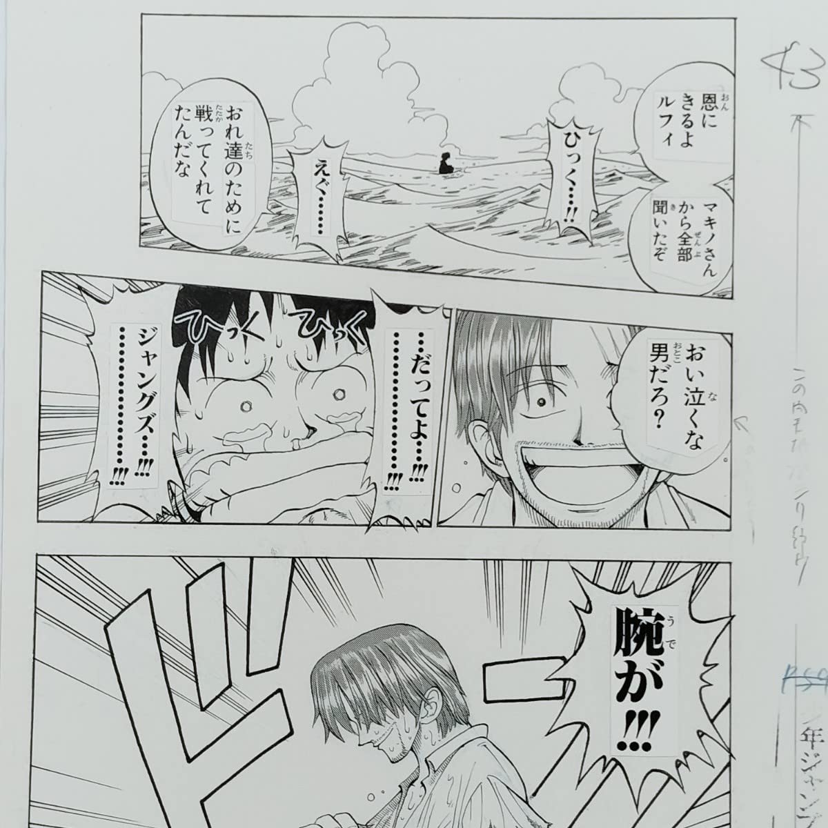 Amazon.co.jp: ONE PIECE 複製原稿 第1話 ワンピース 複製原画 腕が