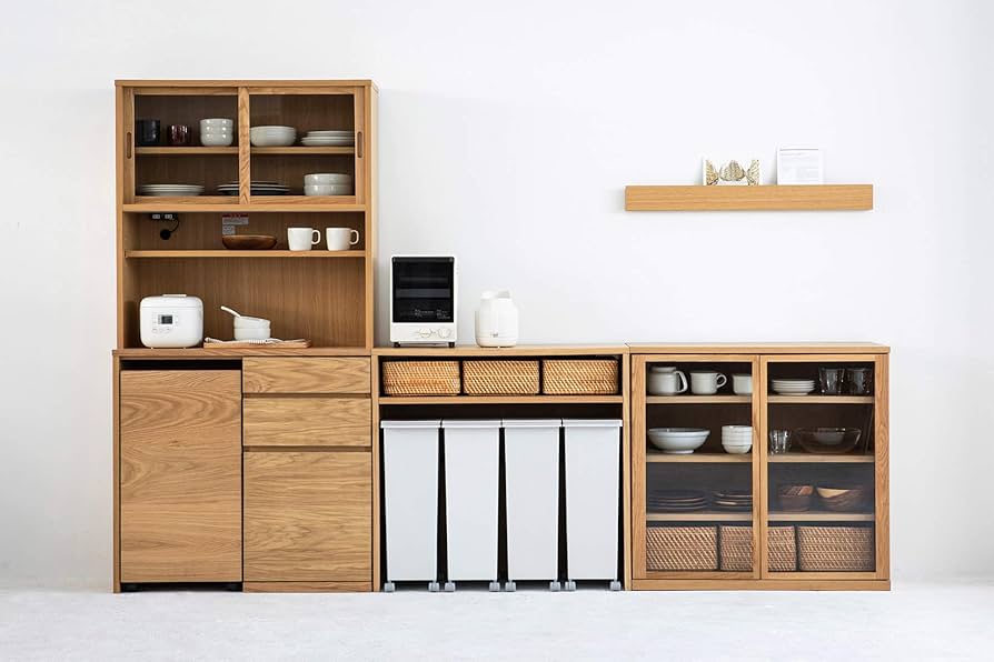 Amazon.co.jp: 無印良品 木製キャビネット・ガラス扉・ウォールナット