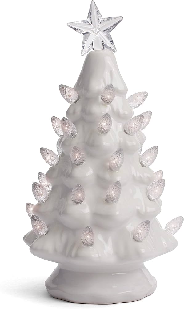 Amazon.com: Ceramic Christmas Tree with Lights - Vintage White