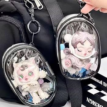 Amazon | ぬいポーチ 大 ブラック クリア ポンポン付き 推し活 丸型 は