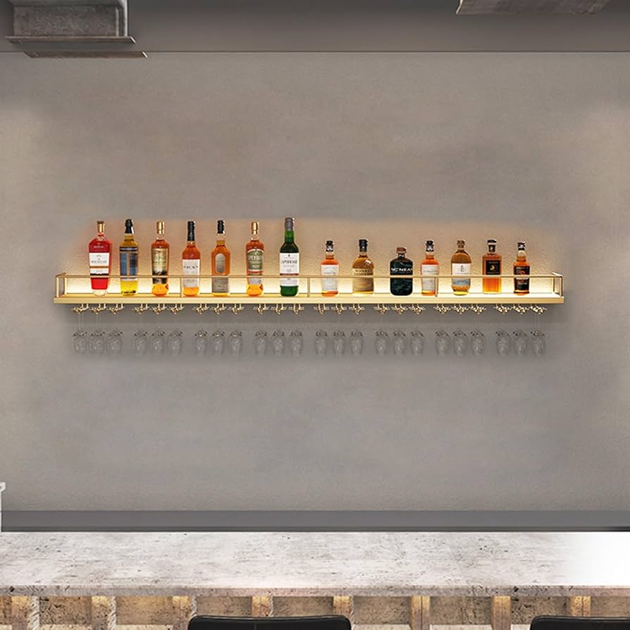 Amazon｜壁掛けアイアンワインラック,酒ラック,ボトルスタンド,酒 棚