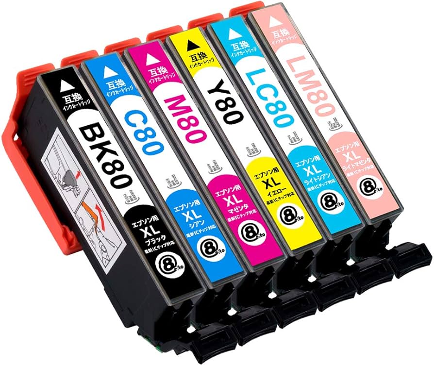 Amazon.co.jp: IC6CL80L(BK/C/LC/M/LM/Y) 6色セット 全色増量版