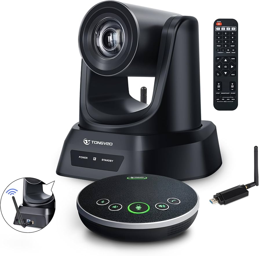 Amazon.com: TONGVEO Wireless Conference Room Webcam, Church Live