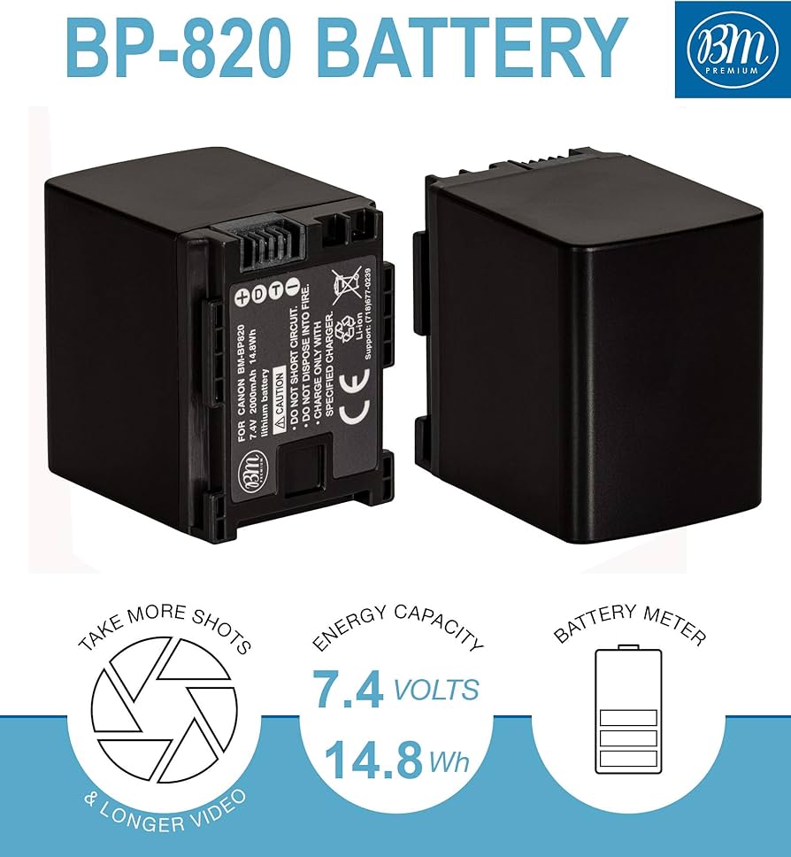 Amazon.com : BM 2 BP-820 Batteries and Charger for Canon VIXIA HF