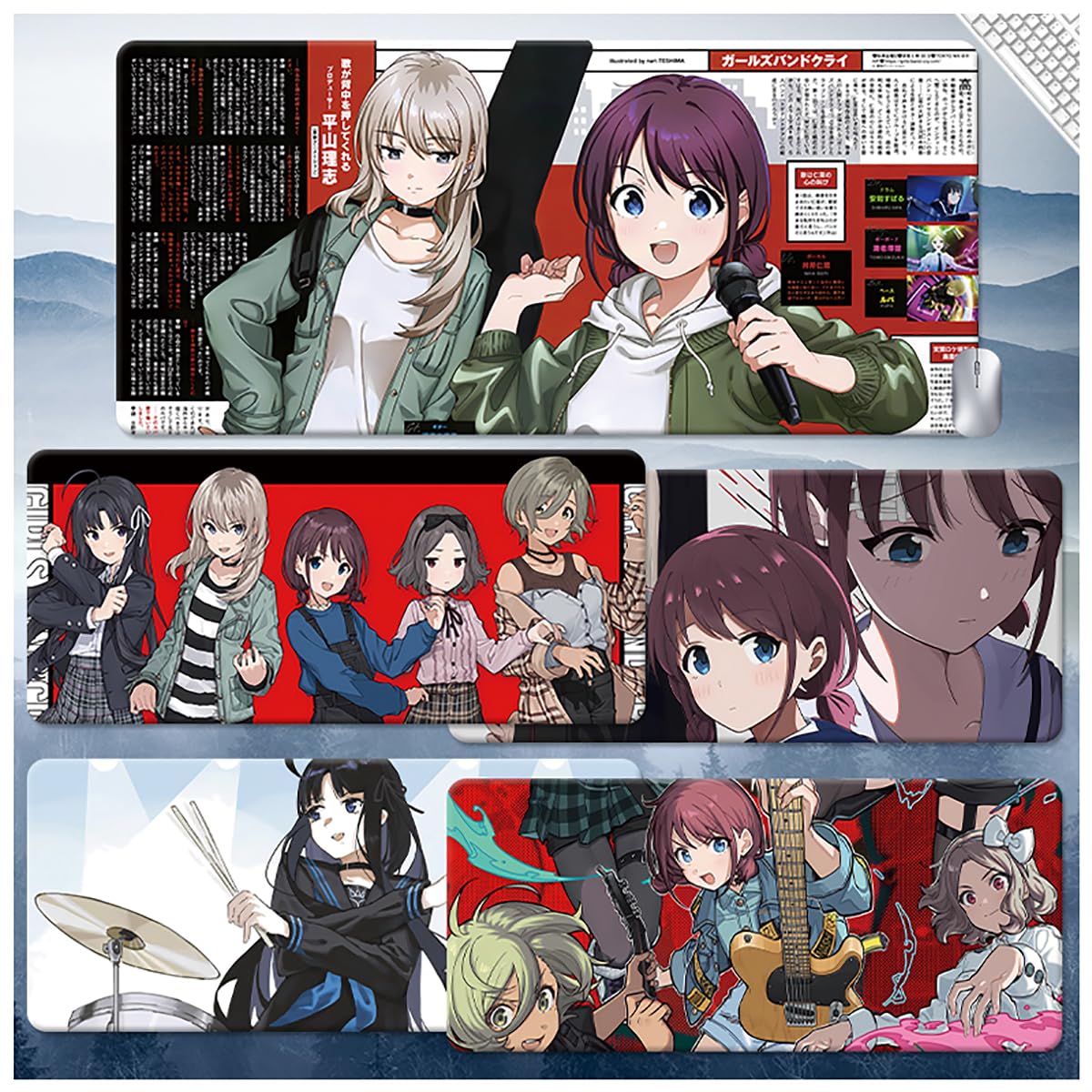 Amazon.co.jp: ガールズバンドクライ マウスパッド 河原木桃香 ルパ 安
