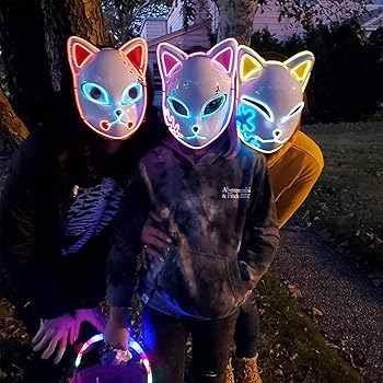 Amazon.com: ZZXIAOJIE 3Pcs Demon LED Sabito Mask Costume Props