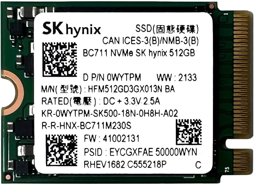SKHynix BC711 512GB NVMe PCIe M.2 2230 30mm Solid State Drive
