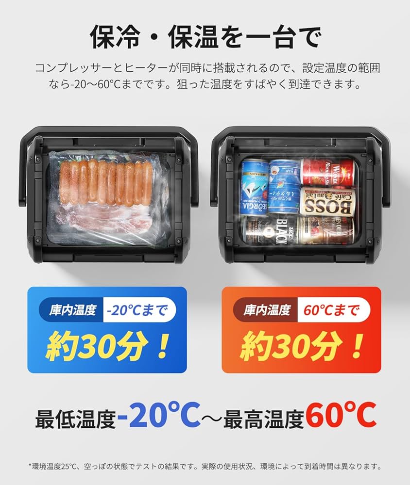 Amazon.co.jp: EENOUR コードレス冷温庫 D10 PRO 10L -20℃～60