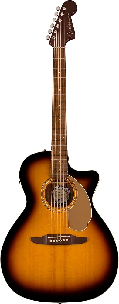 Amazon.com: Fender Newporter Player Acoustic Guitar, Sunburst