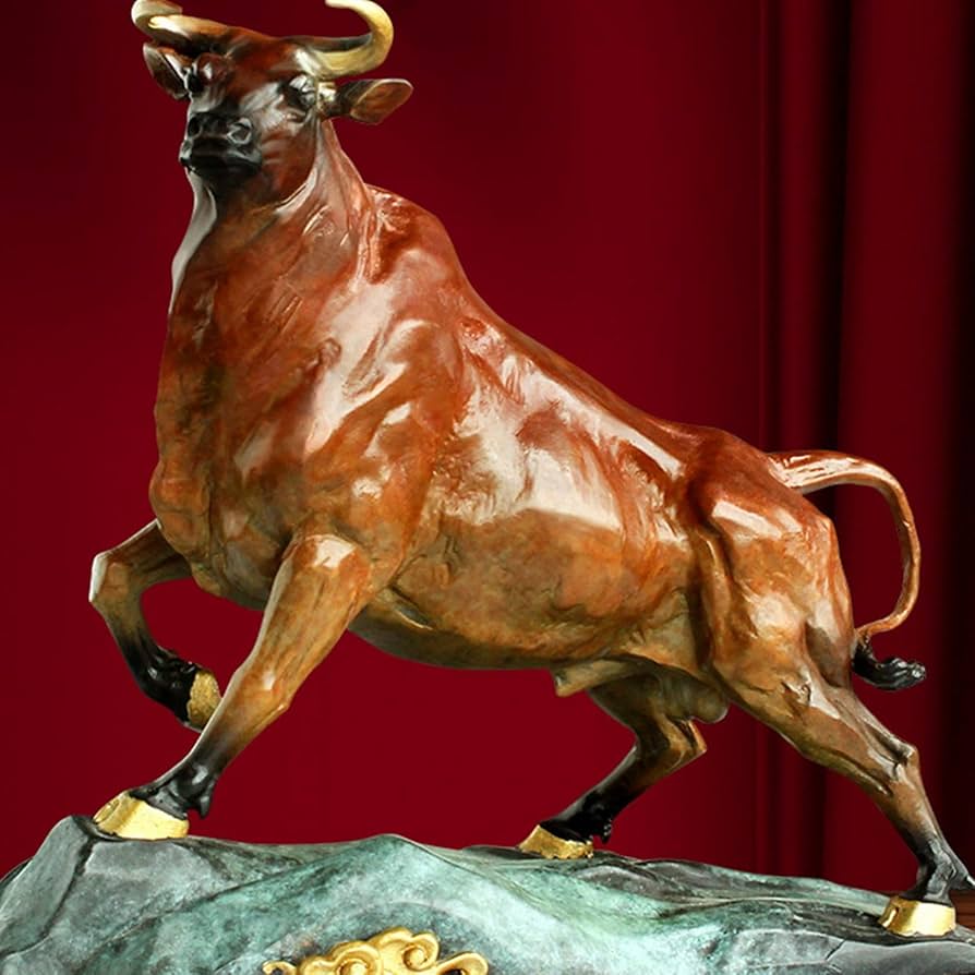 Amazon.co.jp: 牛 丑 干支 置物 銅製 風水グッズ 金運アップ 動物像