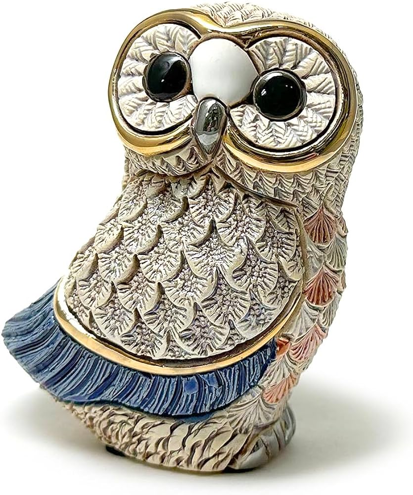 Amazon.co.jp: リンコナダ 森のフクロウ F245 動物 陶器 置物 梟