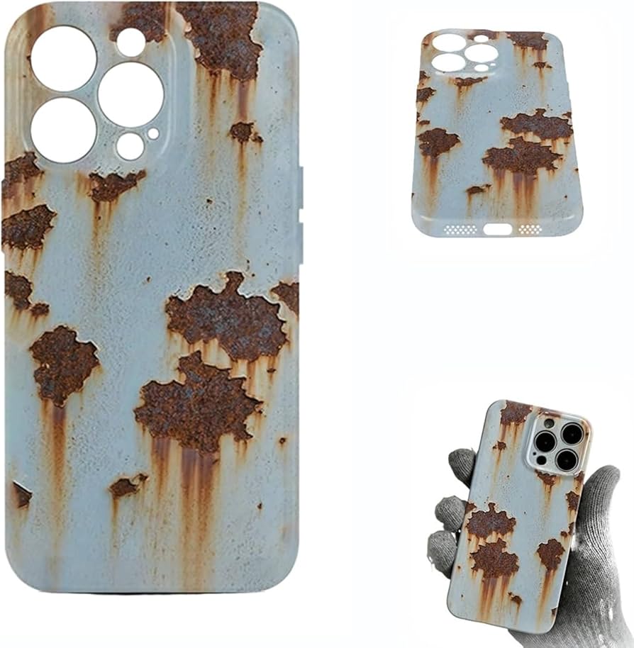 Amazon.co.jp: ヴィンテージ風の錆び風スマホケース iPhone 16/15/14