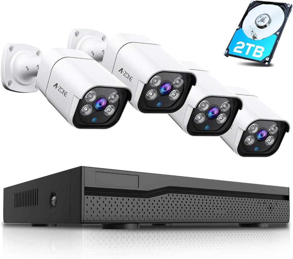 Amazon.co.jp: A-ZONE 防犯カメラセット 300万画素音声録画 暗視撮影