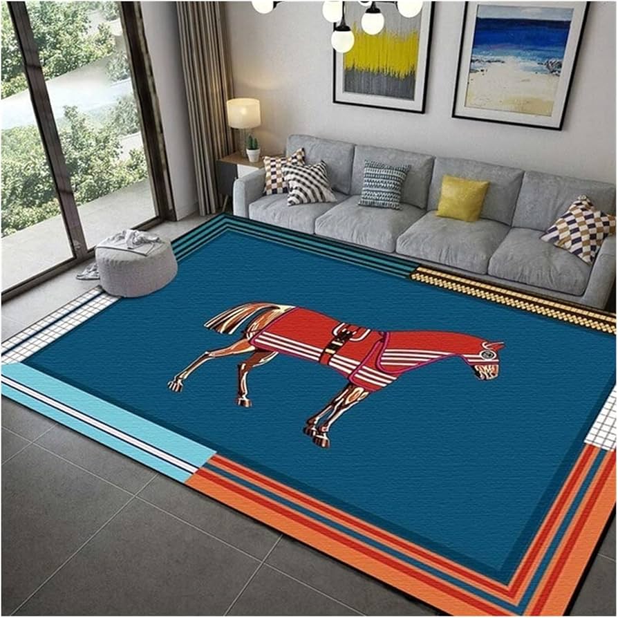 Amazon｜カーペット 馬の旗の敷物、ファンのための馬アート、馬アート
