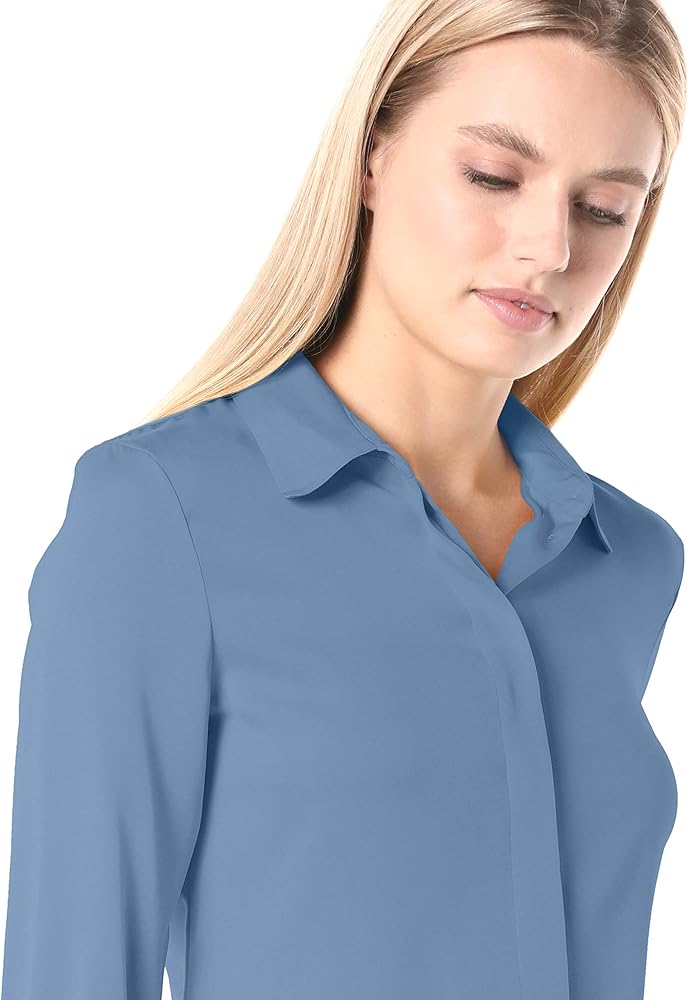 Theory womens Classic Fitted Shirt, Cornflower, Petite US at