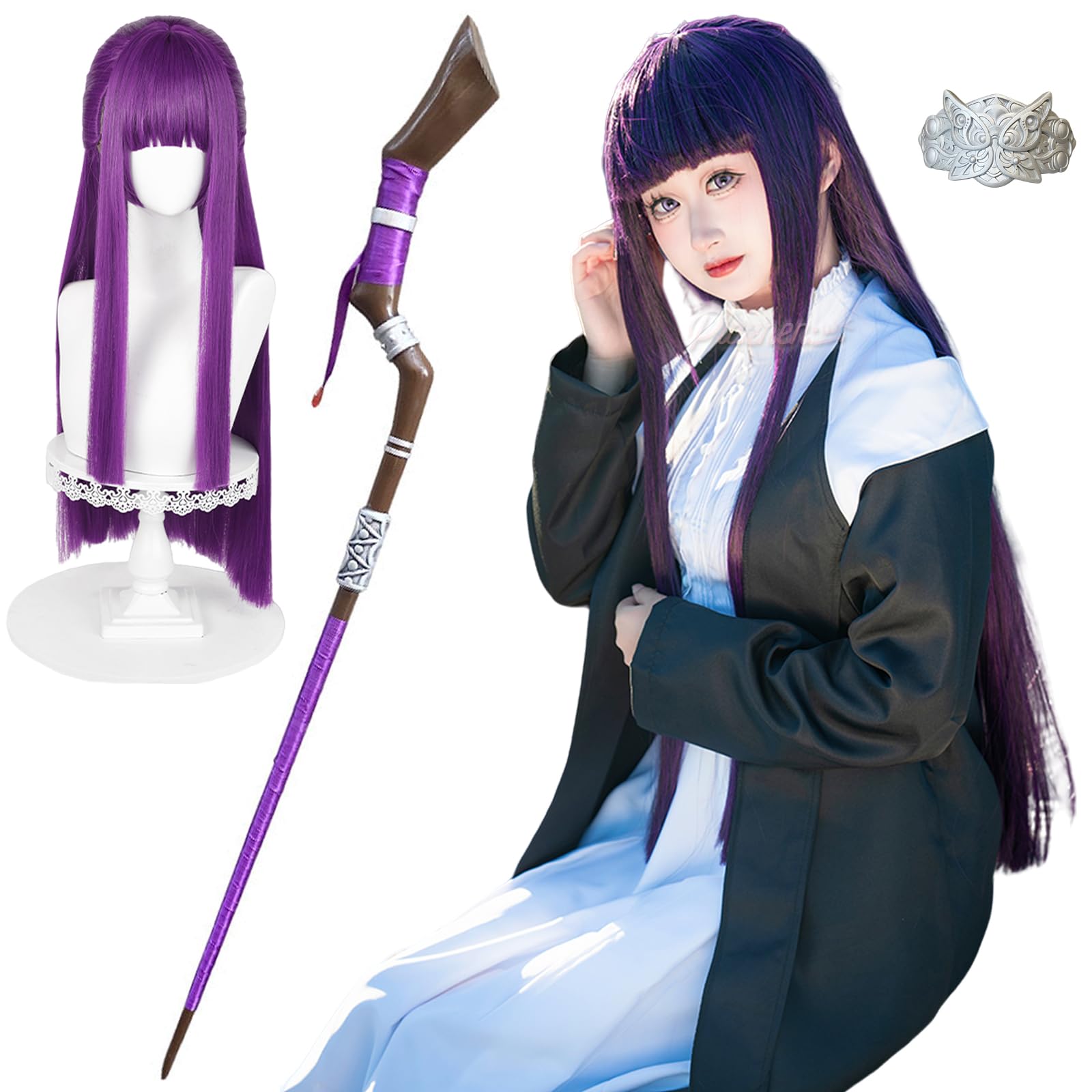 Amazon.co.jp: Plazhen 葬送のフリーレン コスプレ 衣装 フェルン 髪