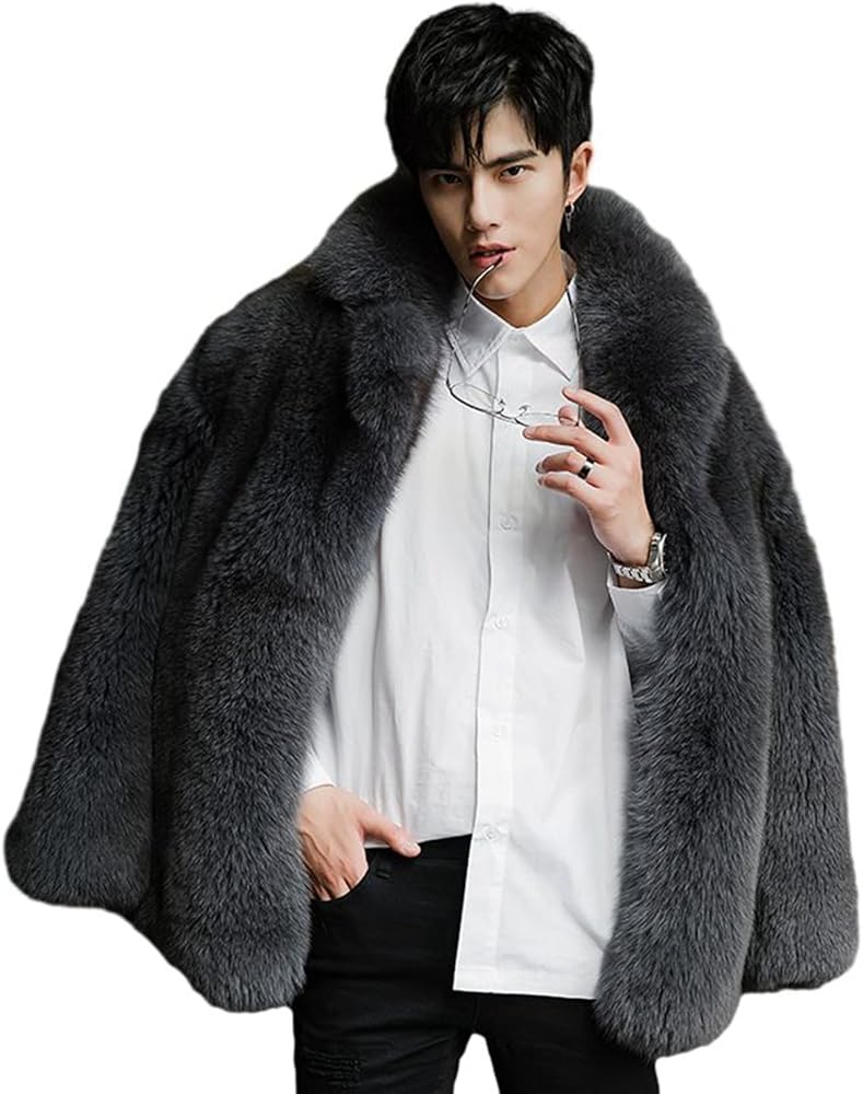 Amazon | [Taopagii] ファーコート メンズ 狐ファー 人工 フェイク