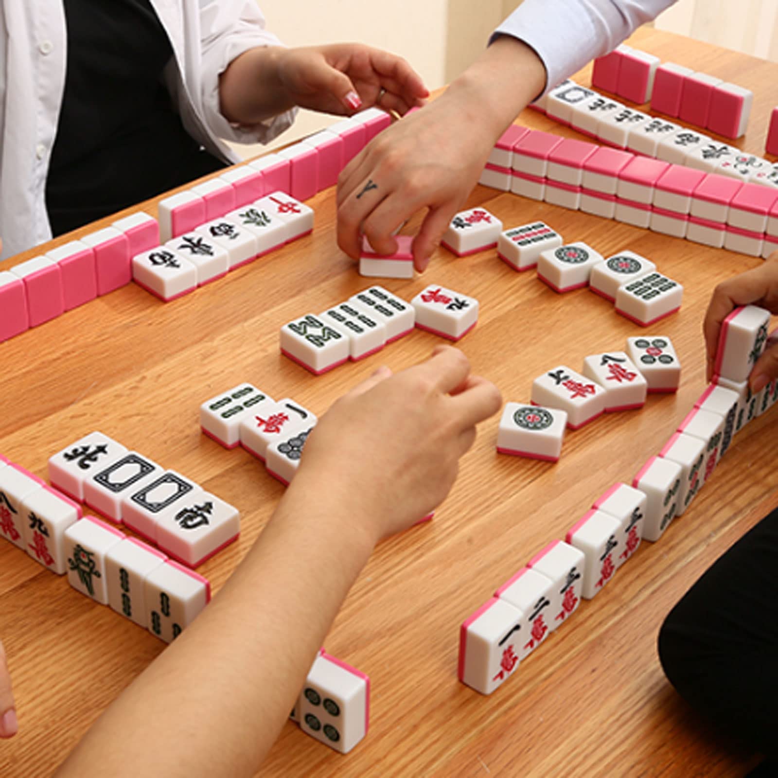 Amazon.co.jp: 麻雀牌 40 ミリメートルピンク中国麻雀セット 144 個