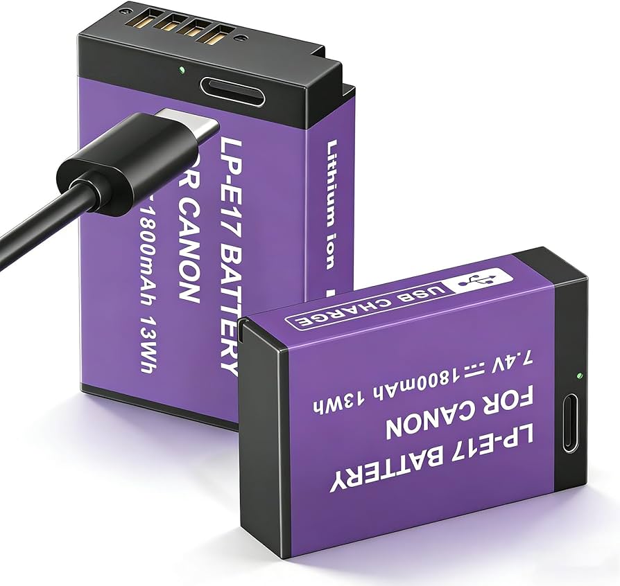 Amazon.com : 2 Pack LP-E17 Battery USB-C Fast Charging,Upgraded