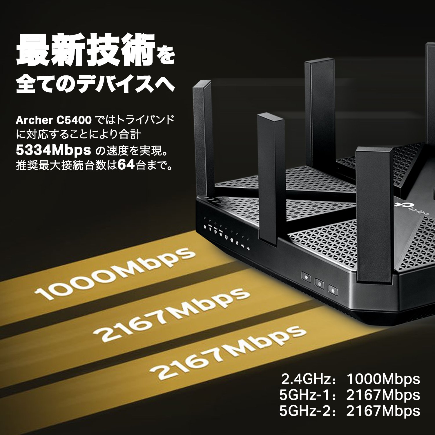 Amazon.co.jp: TP-Link WiFi 無線LAN ルーター Archer C5400 11ac