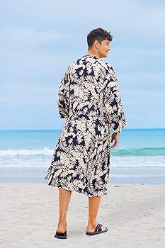 COOFANDY Men Kimono Sleeve Cardigan Lightweight Kimono Robe Mens