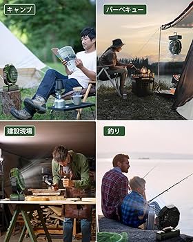 Amazon | キャンプ 扇風機 車中泊 24000mAh大容量 最大160時間連続使用