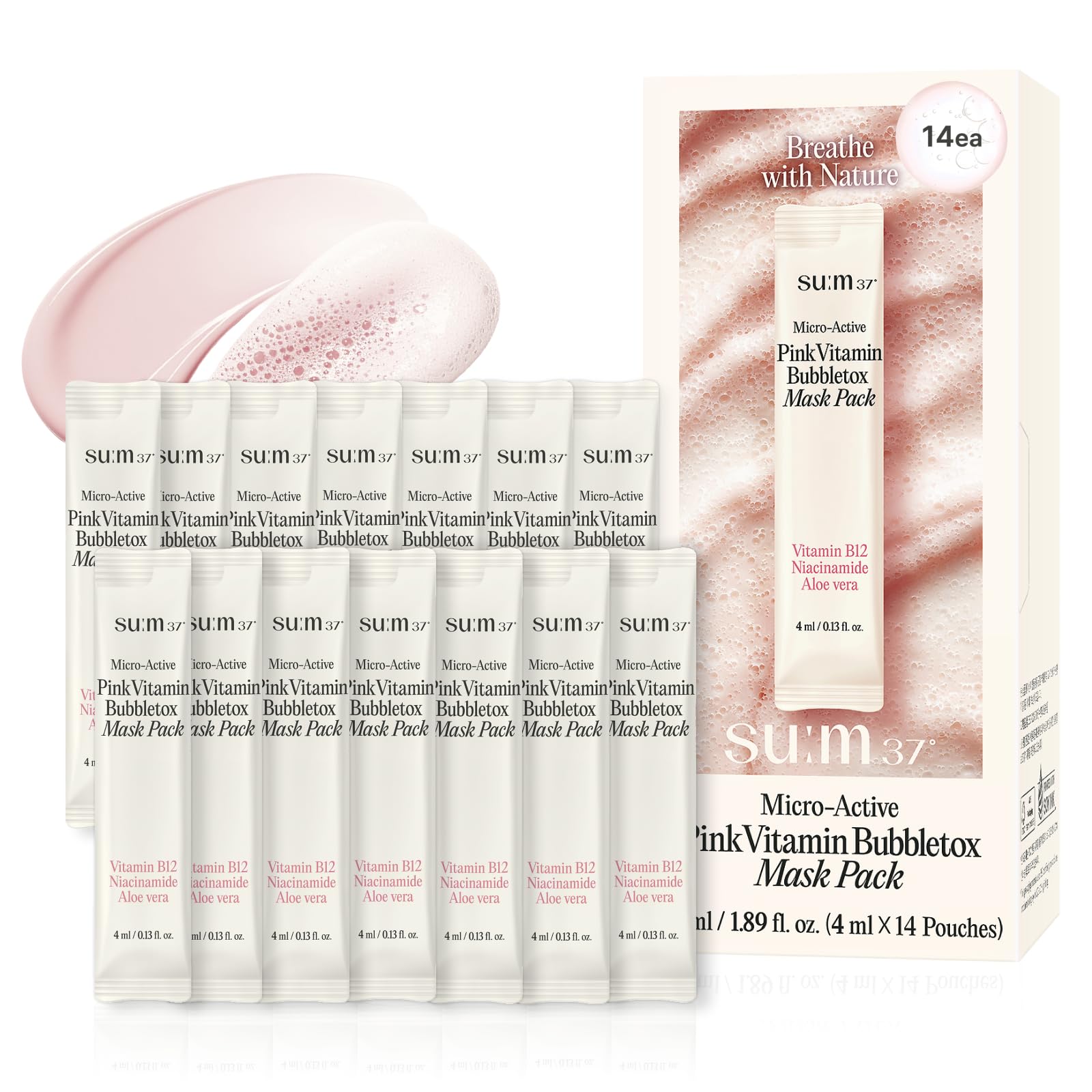 Amazon.com : SU:M Micro-Active Pink Vitamin Bubbletox Mask Pack