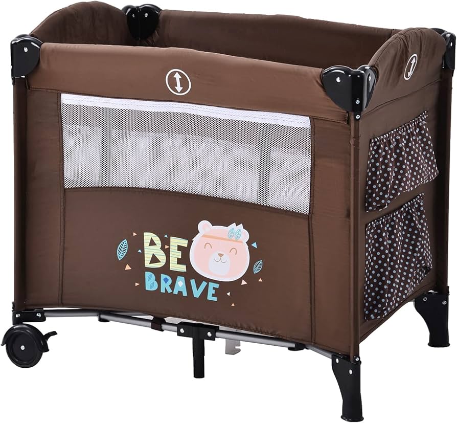 Amazon.co.jp: ベビーベッド 折りたたみ キャスタ付き ベビーベッド