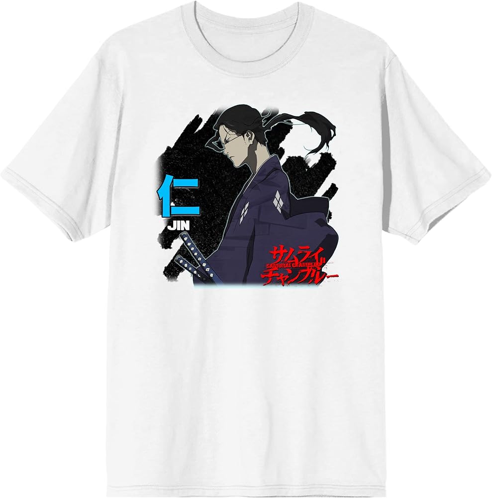 Amazon.com: Samurai Champloo Jin, Kanji, Red Logo Men's White T