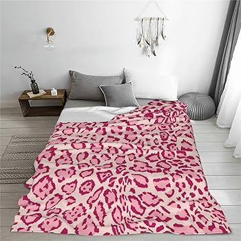 Amazon｜ピンク ヒョウ柄 豹柄 ブランケット 毛布 ひざ掛け 厚手 軽量