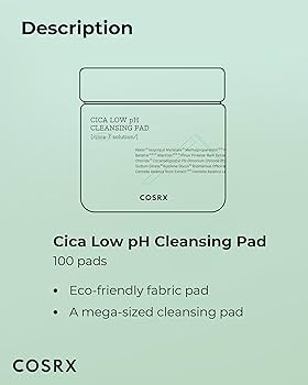 Amazon.com: COSRX Pure Fit Cica Low pH Cleansing Pad, 100 pads