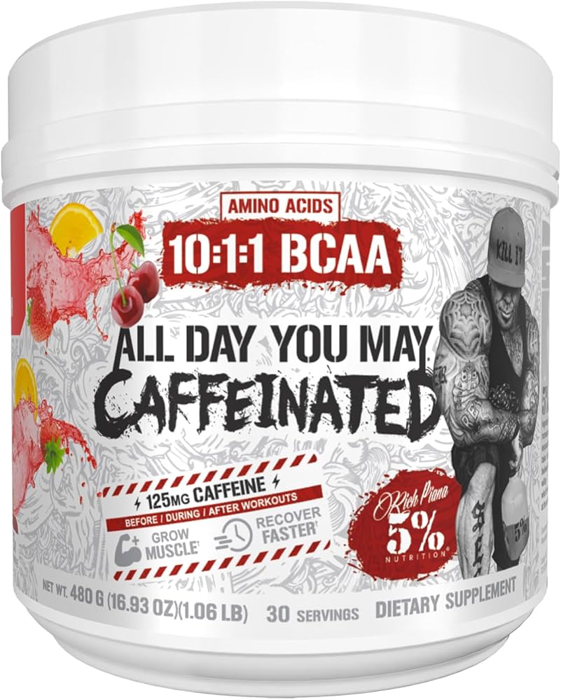 Amazon.com: 5% Nutrition Rich Piana AllDayYouMay Caffeinated BCAA