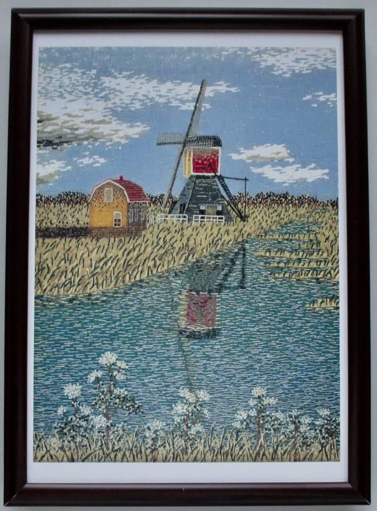 Amazon.co.jp: 山下 清 「オランダの風車」印刷物 読売新聞額絵 B4額