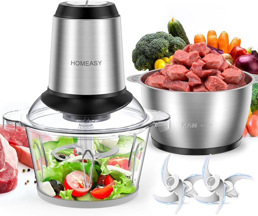 Amazon.co.jp: HOMEASY フードプロセッサー 1.8L大容量 【2種類ボウル