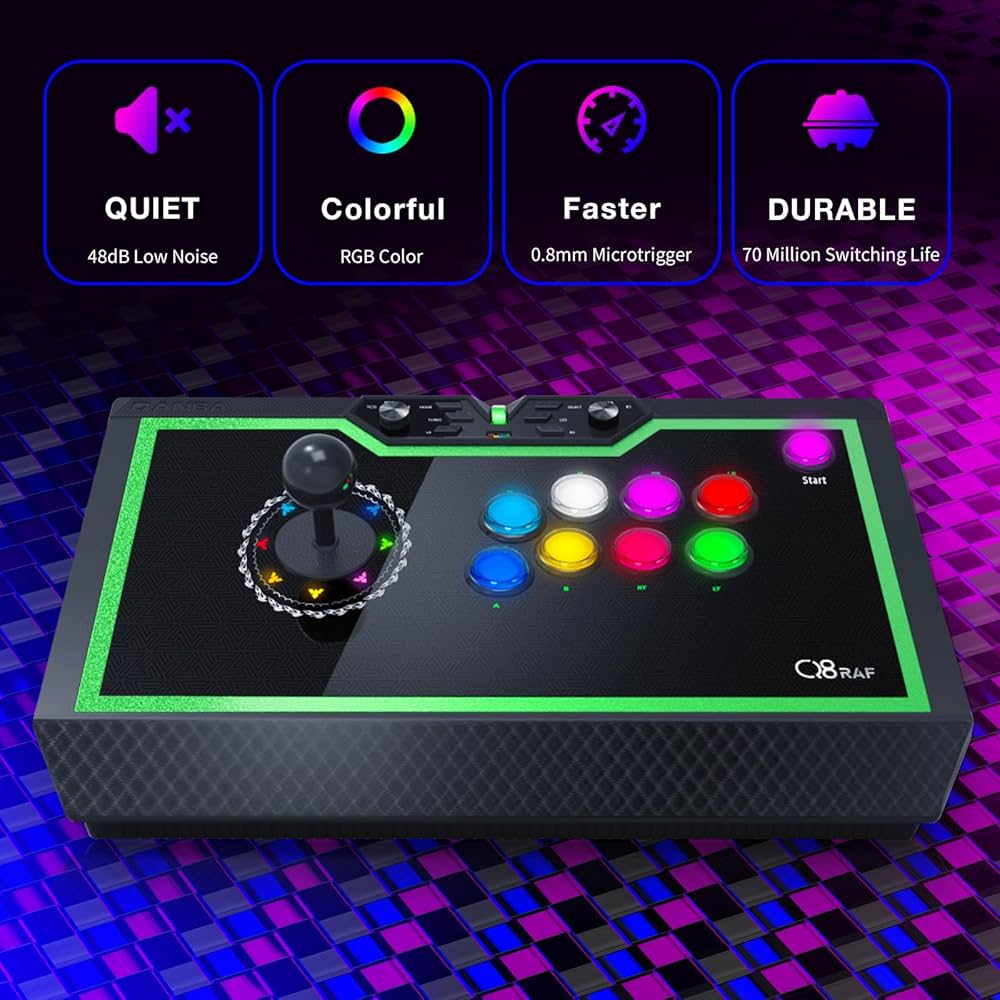 Amazon.com: qanba Q8 Silent Arcade Joystick Wired Joystick for PC