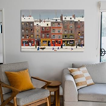 Amazon.co.jp: フランスの街の街並みの建物油絵ポスター印刷 印刷