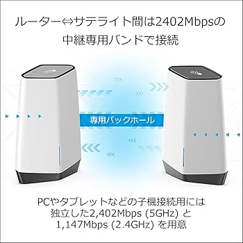Amazon.co.jp: ネットギア Orbi Pro WiFi6 メッシュWiFi ルーター 2台