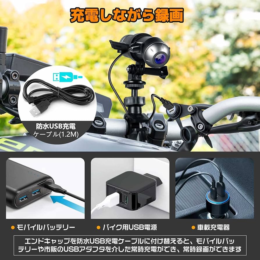 Amazon.co.jp: YM08 バイクドライブレコーダー 前後同時録画