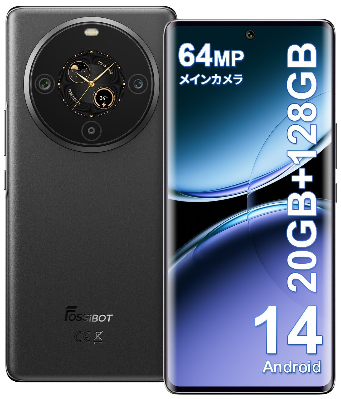Amazon | FOSSiBOT S3 Pro SIMフリー スマホ 本体 20GB+128GB/1TB拡張