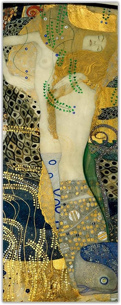 Amazon.co.jp: グスタフクリムト《水蛇I》キャンバスアートペイン