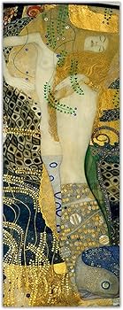 Amazon.co.jp: 印刷グスタフクリムト《水蛇I》キャンバスアートペイン