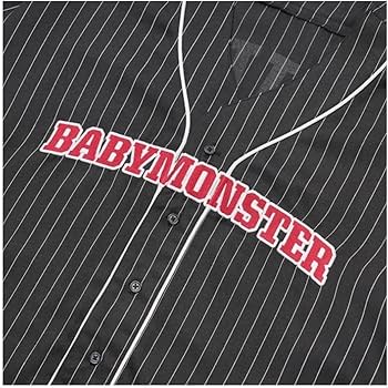 Amazon.co.jp: BABYMONSTER ベビモン サイズ ベースボール シャツ 黒