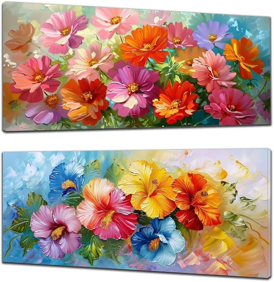 Amazon.co.jp: 2枚セット ダイヤモンドアート 花 40x90cm ダイヤモンド