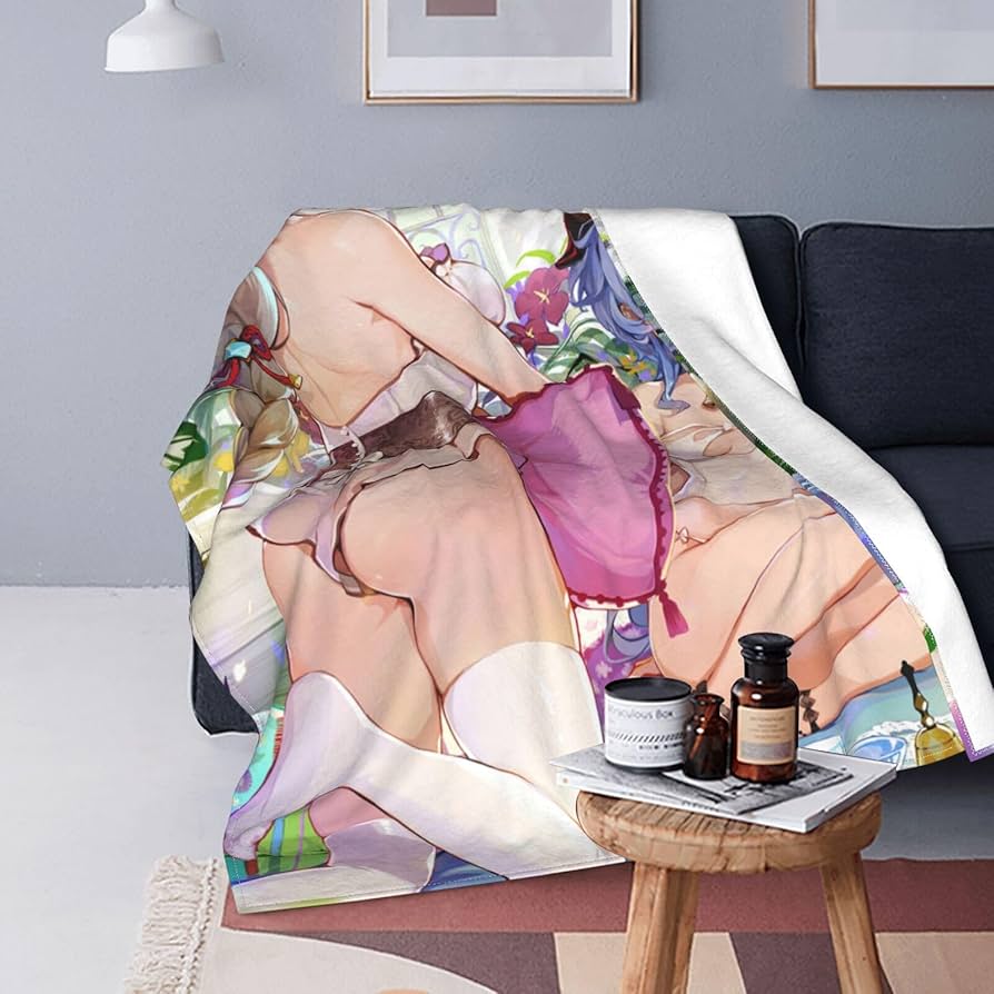 Amazon｜ブランケット 毛布 セクシー アニメ柄 原神 イラスト 申鶴 甘