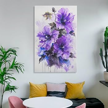 Amazon.co.jp: 絵画 美しい咲く花の水彩画インテリア 絵画 魅力的な花