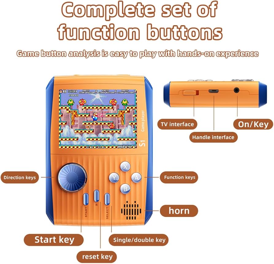 Amazon | ポータブルハンドヘルドゲーム レトロミニビデオゲーム