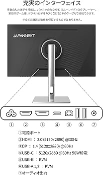 Amazon.co.jp: JAPANNEXT 27インチ IPSパネル搭載 5K(5120x2880)解像度