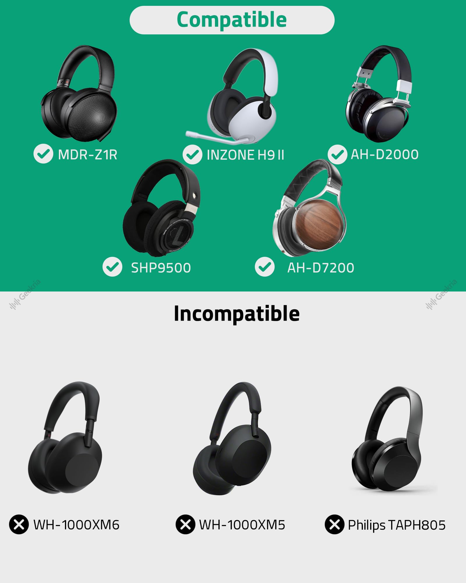 Amazon | Geekria Shield ケース 交換用 ソニー SONY, デノン Denon