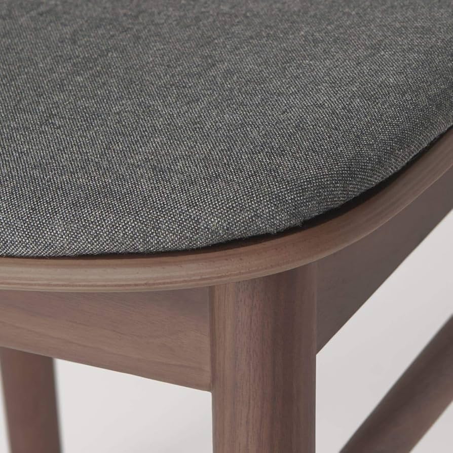 Amazon｜無印良品 ラウンドチェア・布座・ウォールナット材 幅45×奥行